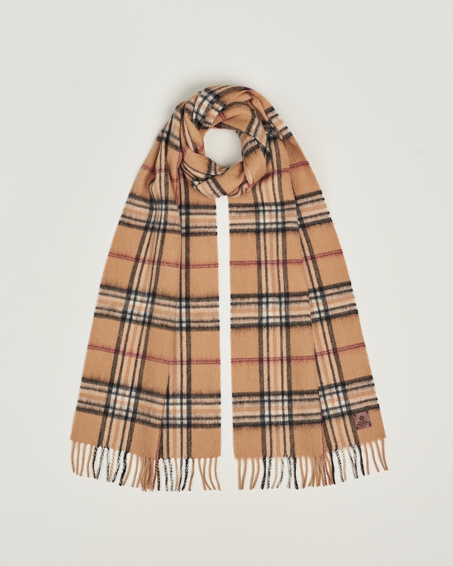 Herr | Amanda Christensen | Amanda Christensen Merino Wool Check Scarf Beige