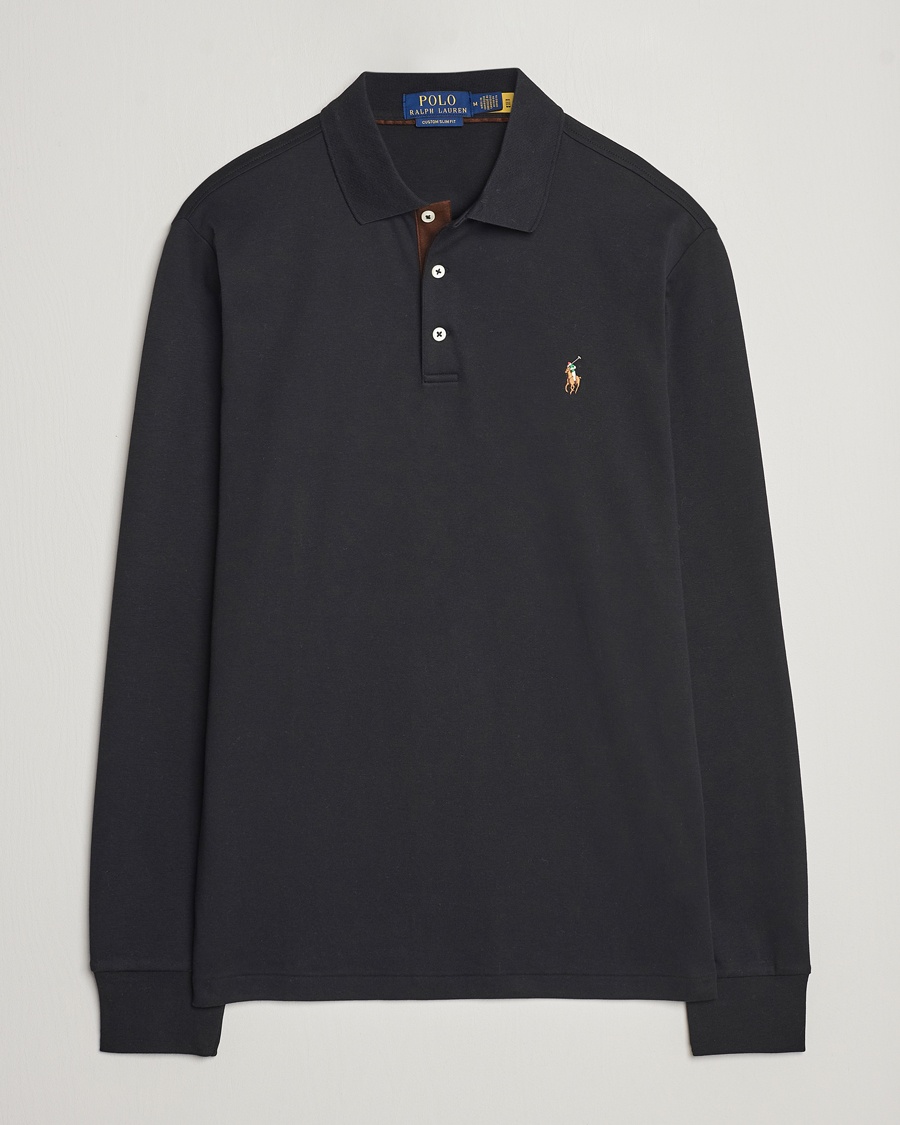 Herr | Polo Ralph Lauren | Polo Ralph Lauren Pima Cotton Custom Fit LS Polo Polo Black