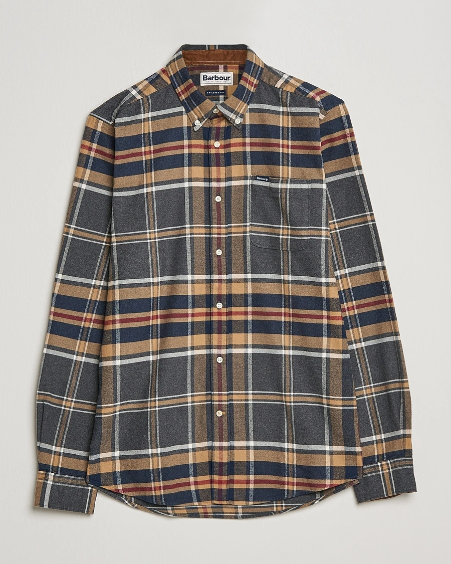 Herr | Barbour Lifestyle | Barbour Lifestyle Ronan Flannel Check Shirt Grey Marl