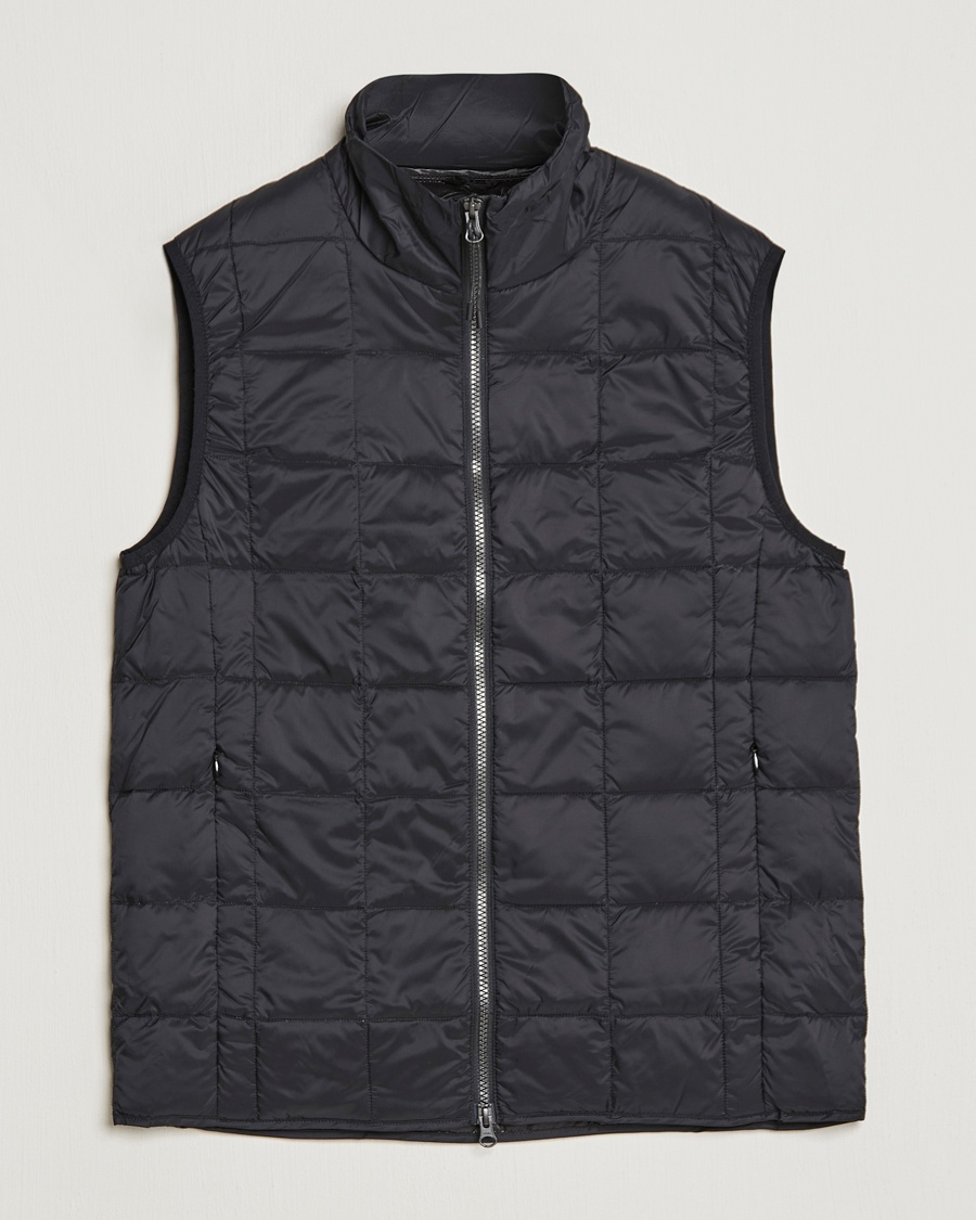 Herr | TAION | TAION High Neck Full Zip Lightweight Down Vest Black