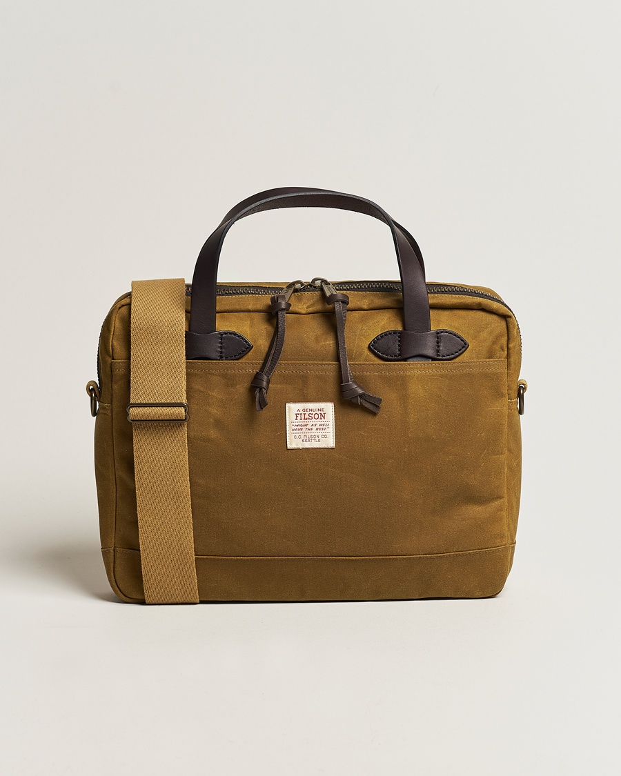 Filson Tin Cloth Compact Briefcase Dark Tan – Brun