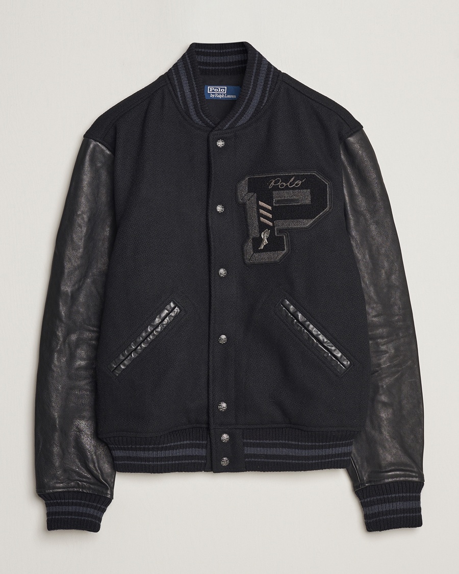 Herr | Polo Ralph Lauren | Polo Ralph Lauren Varsity Lined Bomber Jacket Polo Black