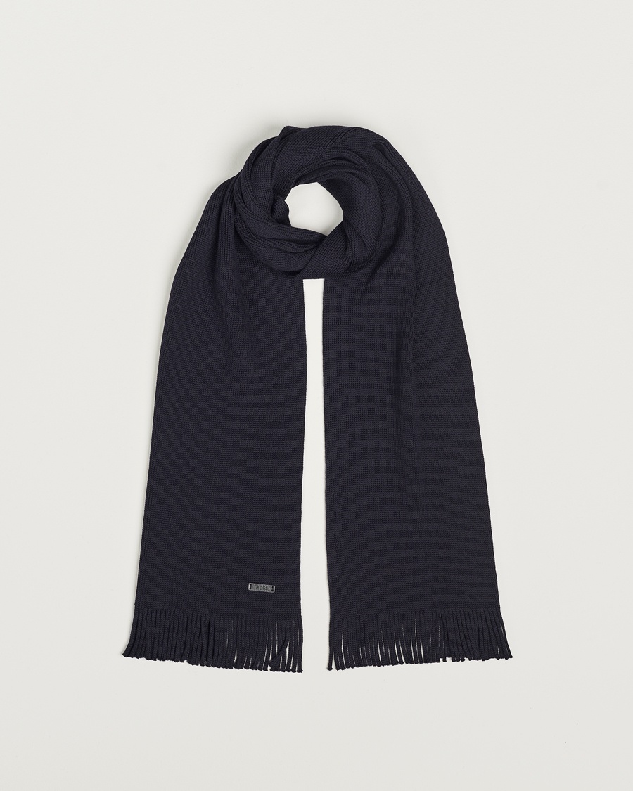 Herr | BOSS BLACK | BOSS BLACK Albas Wool Scarf Dark Blue