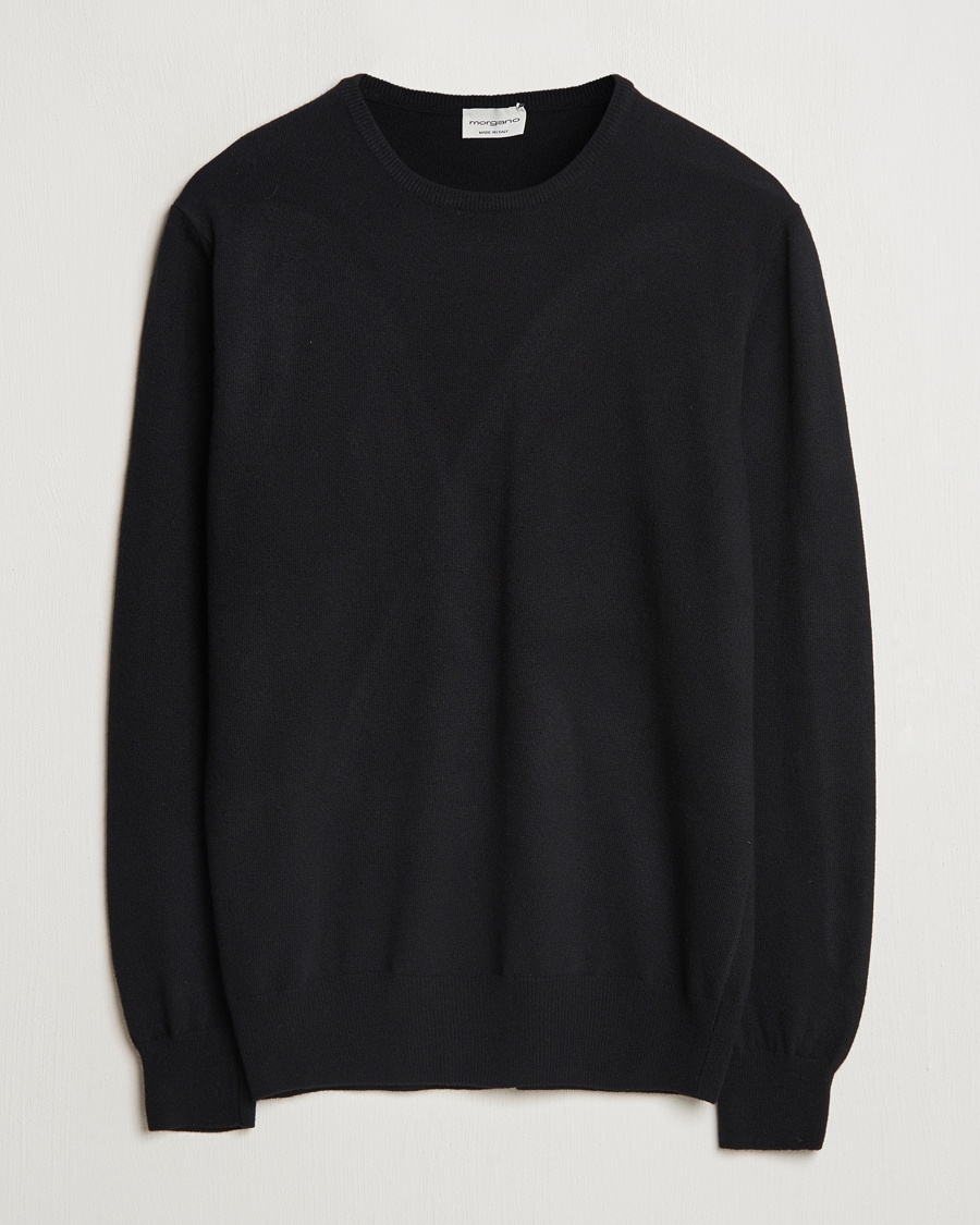 Morgano Wool/Cashmere Crewneck Black – Svart