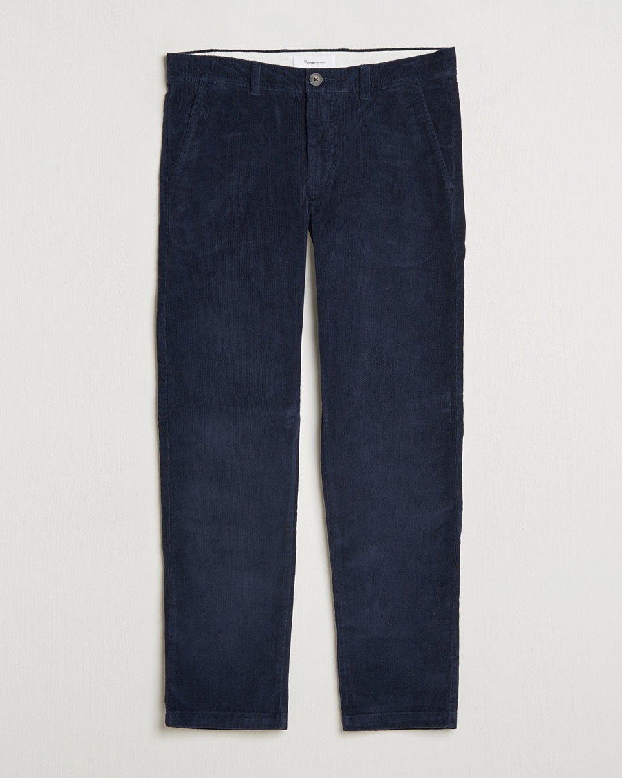 Herr | KnowledgeCotton Apparel | KnowledgeCotton Apparel Chuck Regular Cord Trousers Night Sky