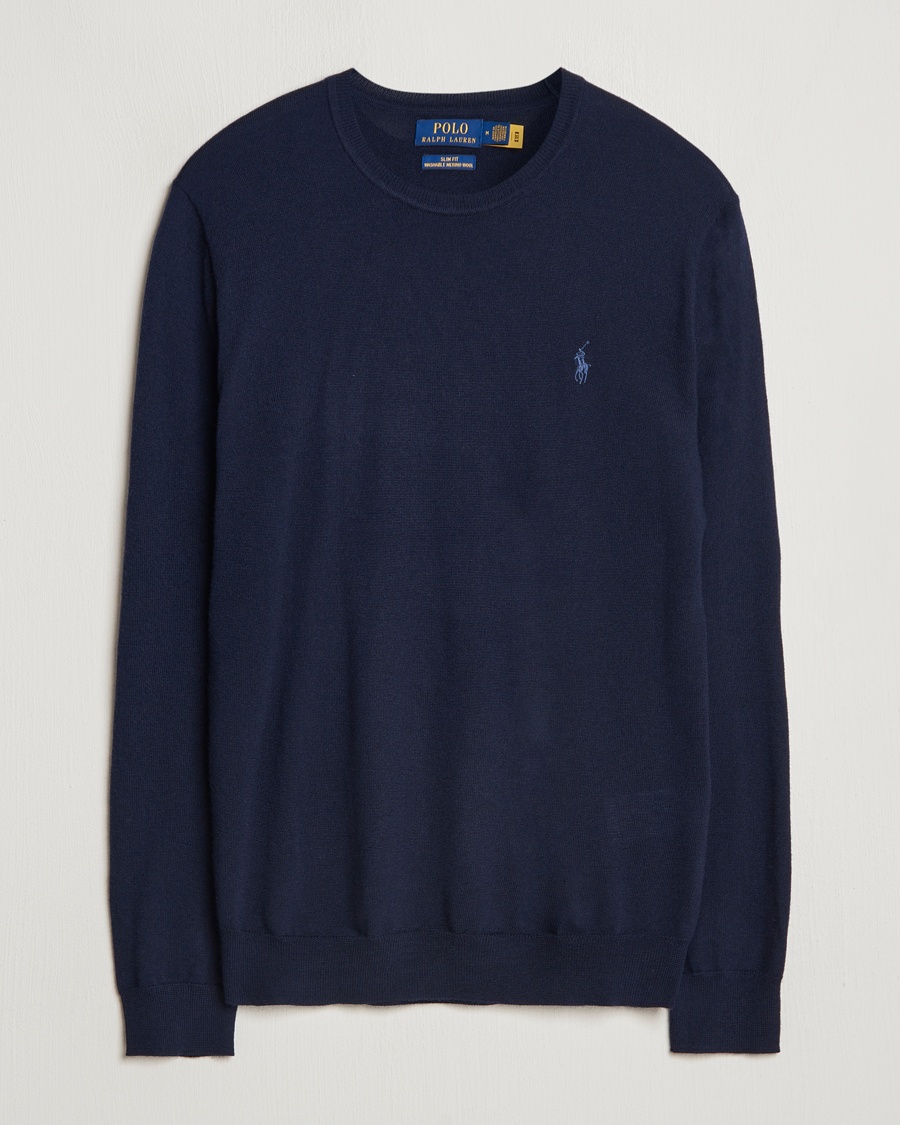Herr | Polo Ralph Lauren | Polo Ralph Lauren Merino Crew Neck Pullover Hunter Navy