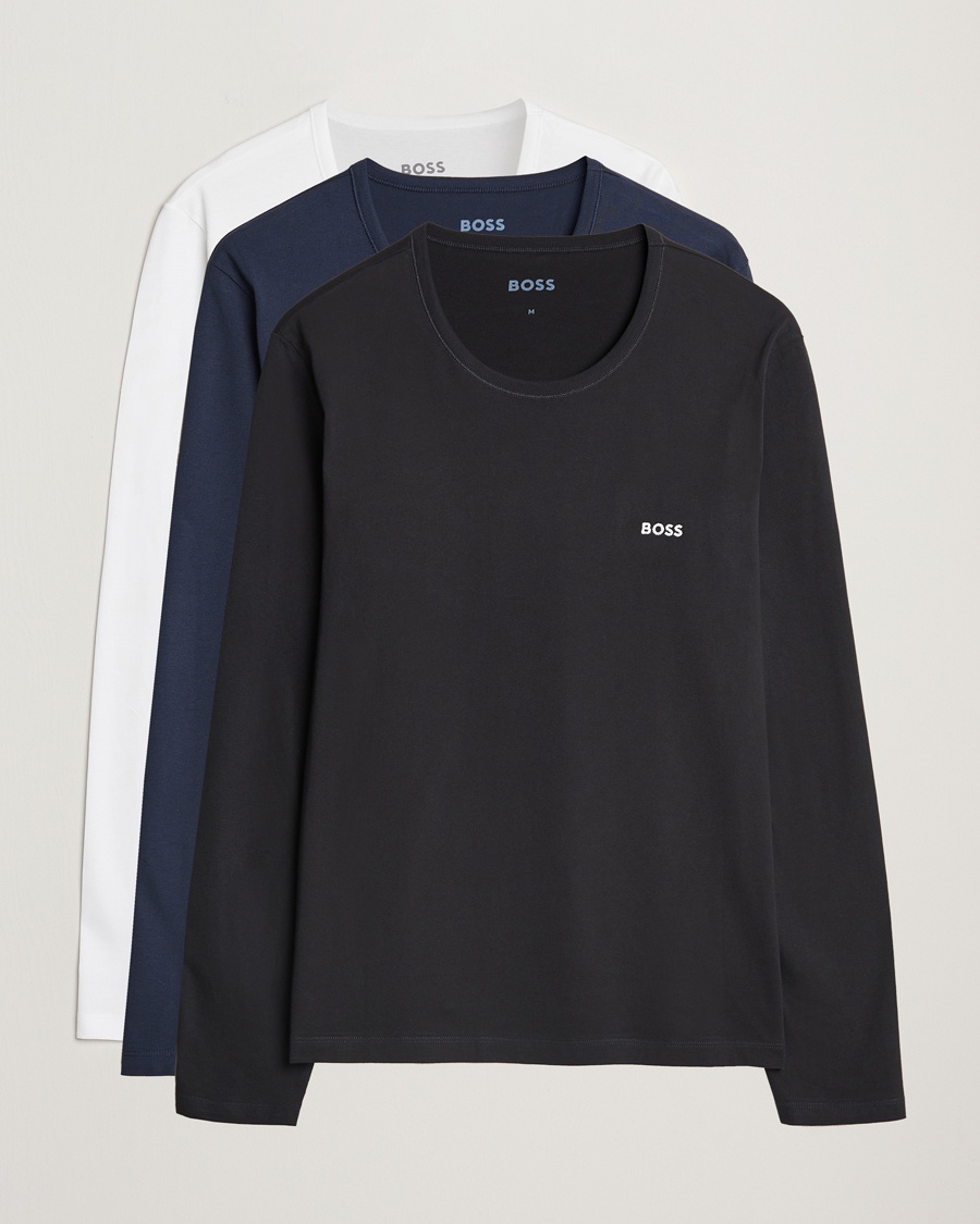 Herr | BOSS BLACK | BOSS BLACK 3-Pack Long Sleeve T-Shirt White/Navy/Black