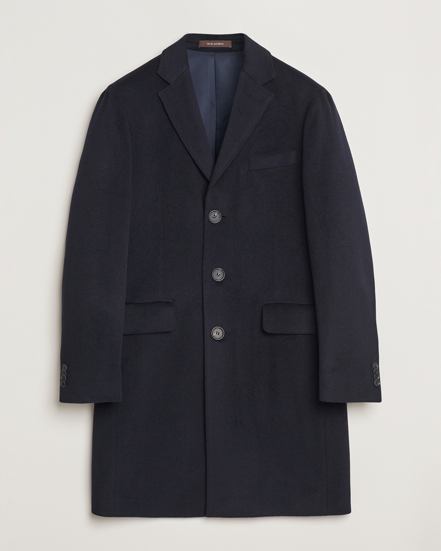 Herr | Oscar Jacobson | Oscar Jacobson Sylar Wool/Cashmere Coat Navy