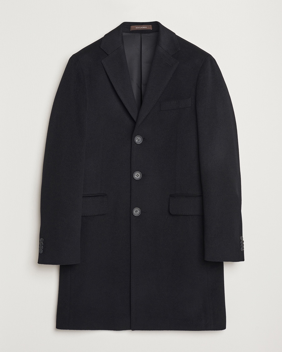 Herr | Oscar Jacobson | Oscar Jacobson Sylar Wool/Cashmere Coat Black