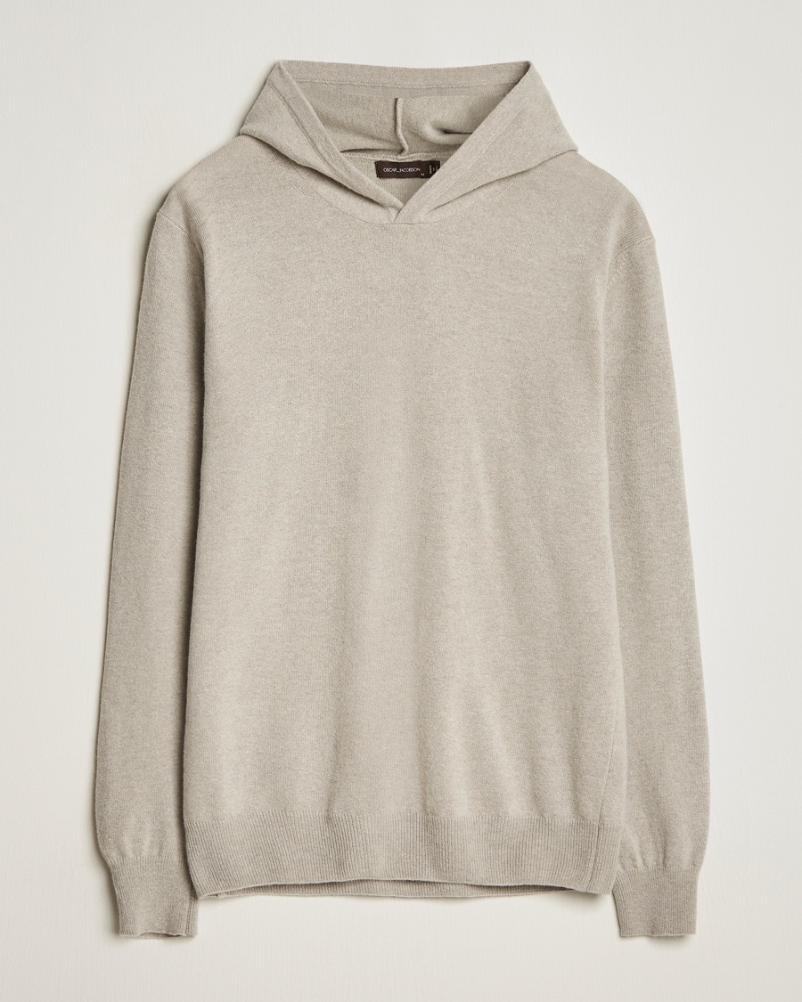 Herr | Oscar Jacobson | Oscar Jacobson Pascal Wool/Cashmere Hoodie Beige
