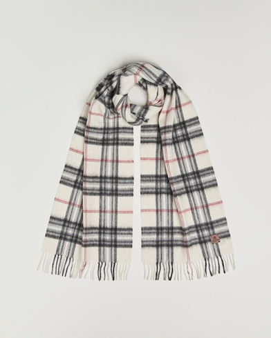 Herr | Amanda Christensen | Amanda Christensen Merino Wool Check Scarf Cream