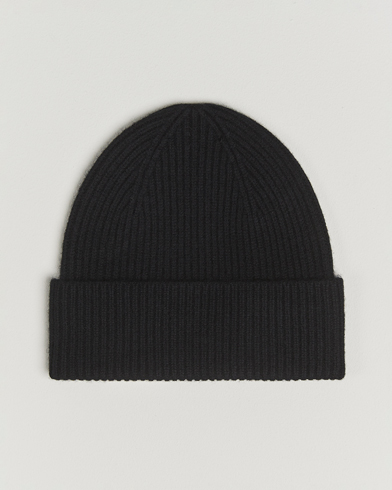 Herr | Amanda Christensen | Amanda Christensen Rib Knitted Merino Wool Cap Black