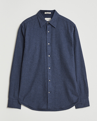Herr | GANT | GANT Regular Fit Flannel Shirt Dark Indigo Melange