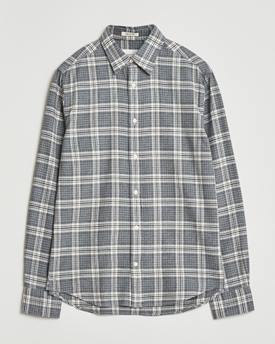 Herr | GANT | GANT Regular Fit Checked Flannel Shirt Dark Grey Melange