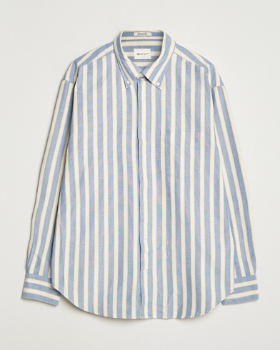 Herr | GANT | GANT Relaxed Fit Striped Heritage Oxford Shirt Blue Water