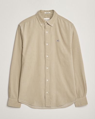 Herr | GANT | GANT Regular Fit Corduroy Shirt Greige