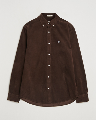 Herr | GANT | GANT Regular Fit Corduroy Shirt Rich Brown