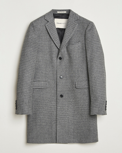 Herr | GANT | GANT Classic Wool Houndstooth Coat Black