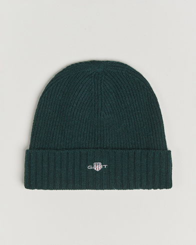 Herr | GANT | GANT Wool Lined Beanie Tartan Green
