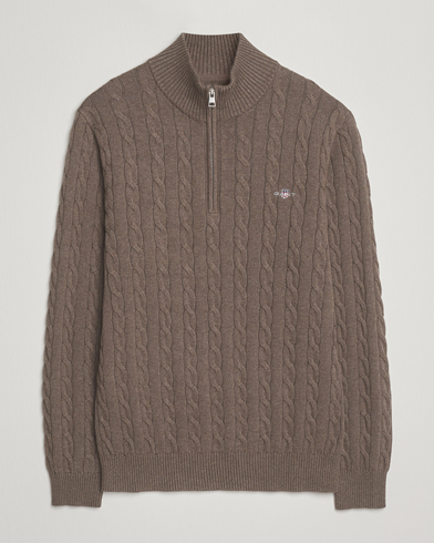 Herr | GANT | GANT Cotton Cable Half Zip Seawood Melange