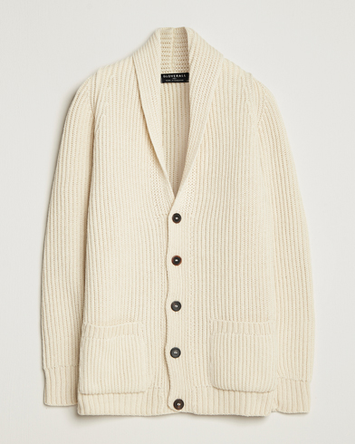 Herr | Gloverall | Gloverall Shawl Collar Cardigan Ecru