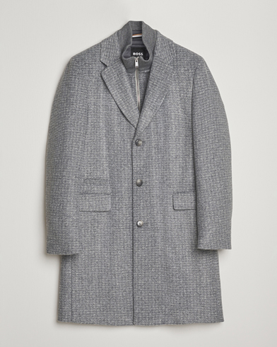 Herr | BOSS BLACK | BOSS BLACK Hyde Wool Bib Coat Silver