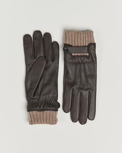 Herr | BOSS BLACK | BOSS BLACK Hyden Leather Glove Dark Brown