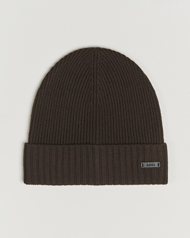Herr | BOSS BLACK | BOSS BLACK Fati Wool Beanie Dark Brown