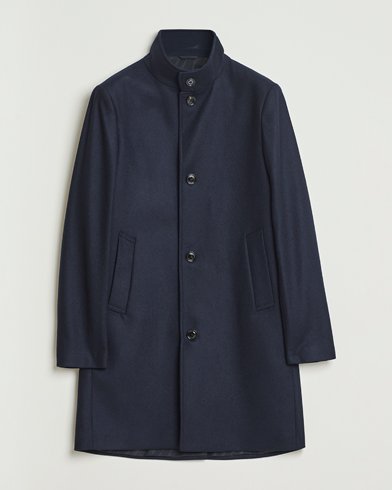 Herr | J.Lindeberg | J.Lindeberg Jesse Stand Up Wool Melton Coat Navy
