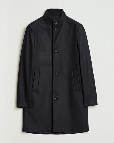 Herr | J.Lindeberg | J.Lindeberg Jesse Stand Up Wool Melton Coat Black