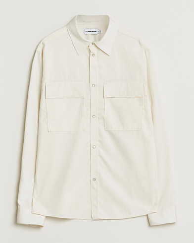 J.Lindeberg Finnigan Tencel Twill Overshirt Cloud White – Vit