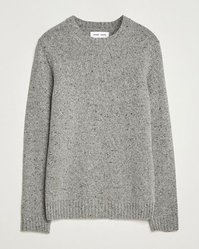 Herr | Samsøe Samsøe | Samsøe Samsøe Nataniel Donegal Knitted Crew Neck Grey Melange