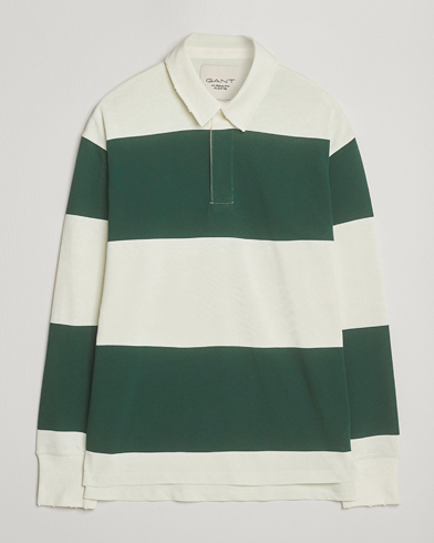 Herr | GANT 240 Mulberry Street | GANT 240 Mulberry Street Block Stripe Heavy Rugger Forest Green/White