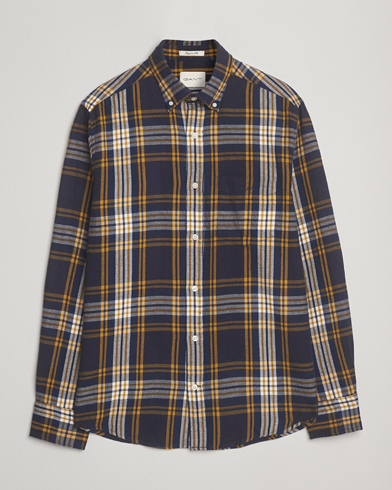 Herr | GANT | GANT Regular Fit Checked Flannel Shirt Evening Blue