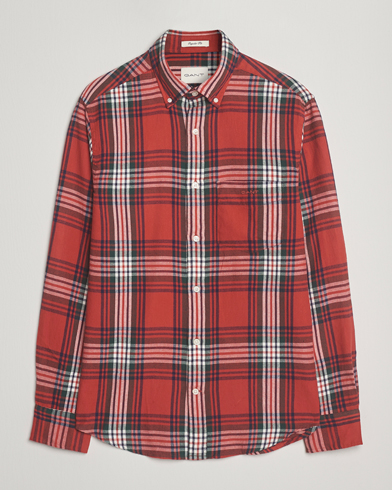 Herr | GANT | GANT Regular Fit Checked Flannel Shirt Modern Rust
