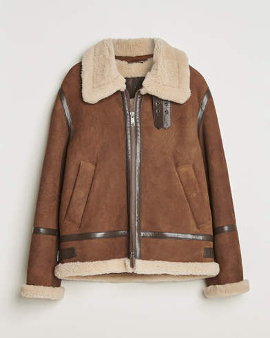 Herr | GANT | GANT Suede Shearling Jacket Mahogany Brown