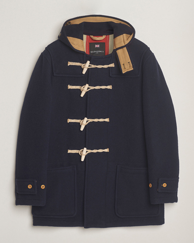 Herr | Gloverall | Gloverall Mid Length Monty Union Jack Duffle Coat Navy