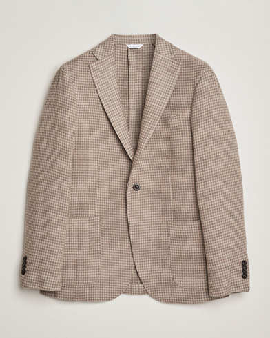 Herr | Boglioli | Boglioli K Jacket Cashmere/Wool Houndstooth Blazer Beige