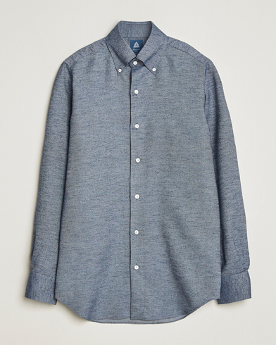 Herr | Finamore Napoli | Finamore Napoli Milano Slim Cashmere BD Shirt Dark Blue