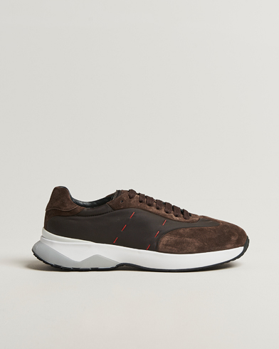 Herr | Kiton | Kiton Luxury Running Sneakers Dark Brown Suede
