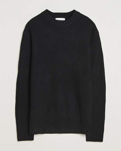 Les Deux Eddie Wool Rib Crewneck Black – Svart