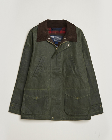 Herr | Manifattura Ceccarelli | Manifattura Ceccarelli Rain Caban Wax Cloth Dark Green