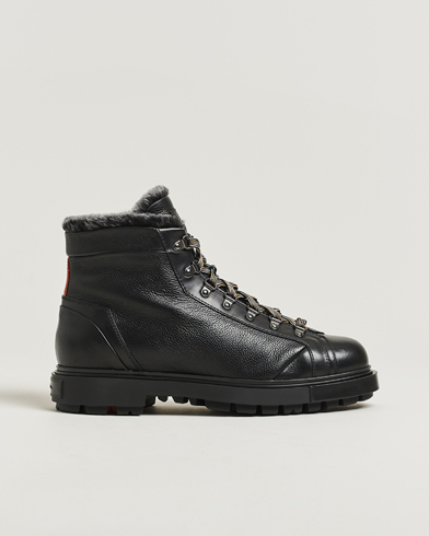 Herr | Santoni | Santoni St Moritz Winter Boots Black Calf