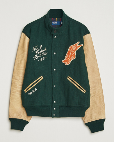 Herr | Polo Ralph Lauren | Polo Ralph Lauren Varsity Wool/Leather Bomber Jacket Churchill Green