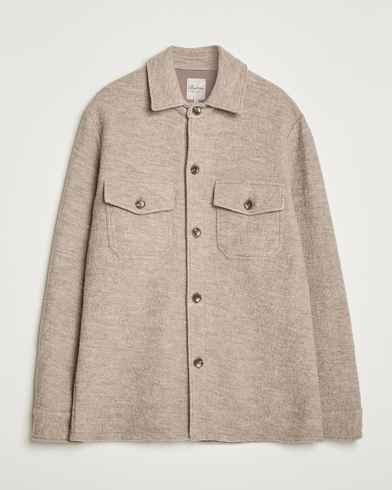 Herr | Stenströms | Stenströms Felted Wool Overshirt Beige