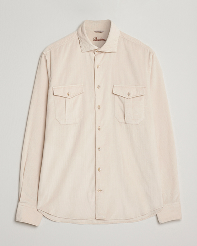 Herr | Stenströms | Stenströms Regular Fit Cord Pocket Shirt Beige