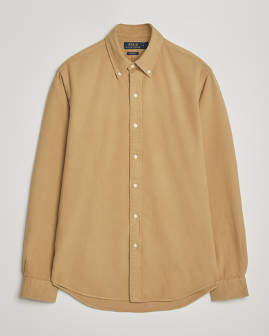 Herr | Polo Ralph Lauren | Polo Ralph Lauren Custom Fit Brushed Flannel Shirt RL Khaki