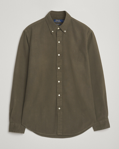 Herr | Polo Ralph Lauren | Polo Ralph Lauren Custom Fit Brushed Flannel Shirt Ranger Green
