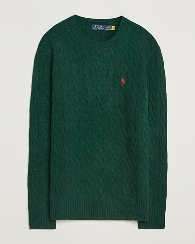 Herr | Polo Ralph Lauren | Polo Ralph Lauren Wool/Cashmere Cable Crew Neck Moss Agate