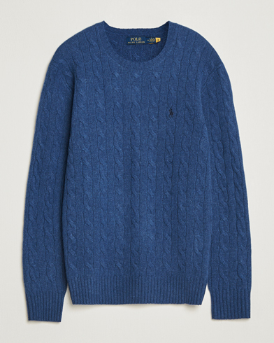 Herr | Polo Ralph Lauren | Polo Ralph Lauren Wool/Cashmere Cable Crew Neck Rustic Navy Heather